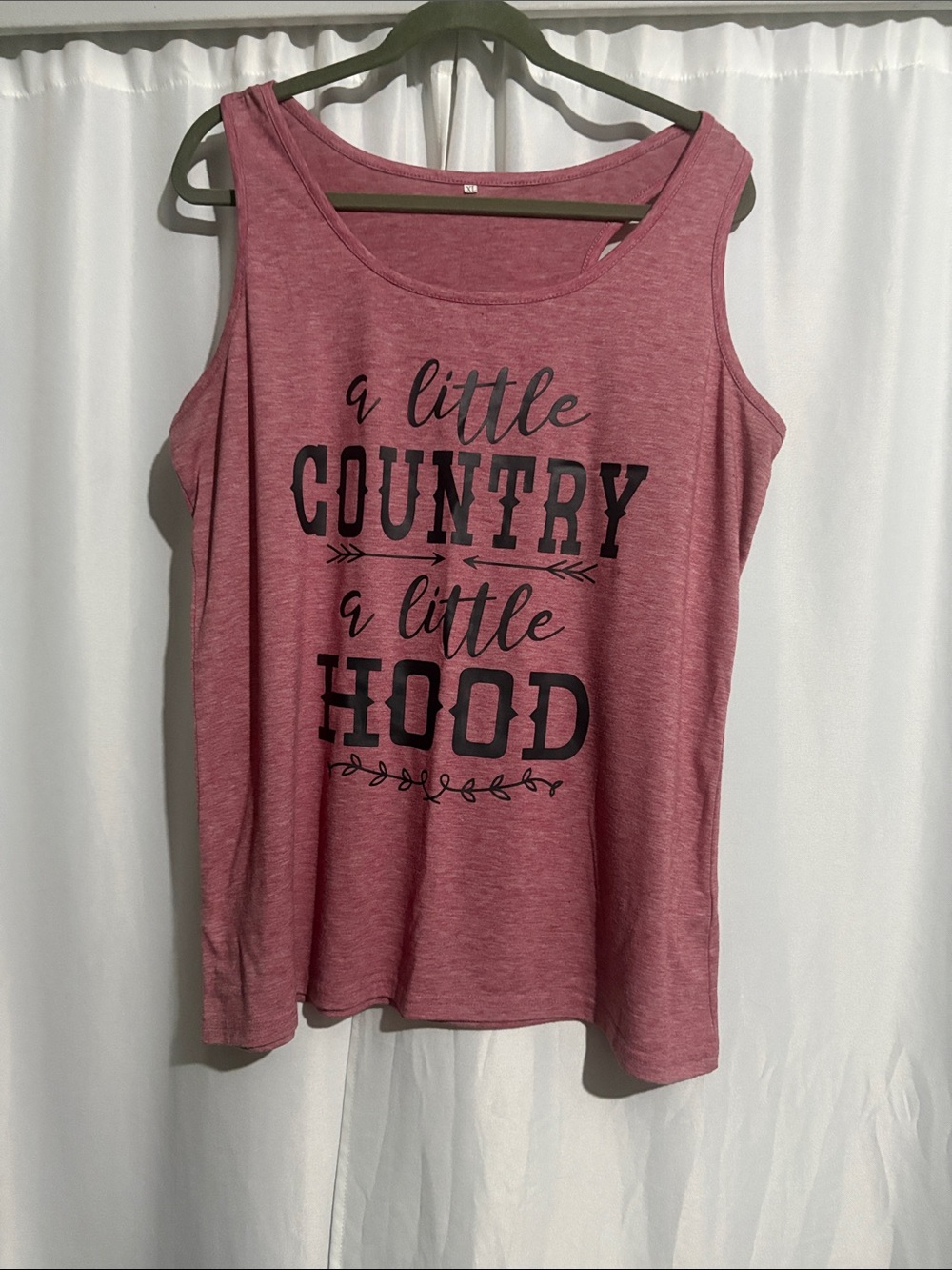 Source Unknown Pink Graphic Tank Top - 'a little COUNTRY a little HOOD'